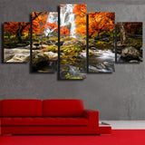 HD-Autumn-Forest-5-Piece-Canvas-Art-for-Sale